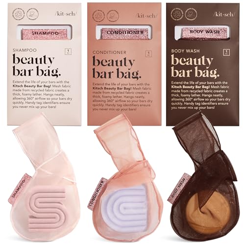 Kitsch Soap Saver Bag Set – Eco-Friendly Mesh Holder for Bars
