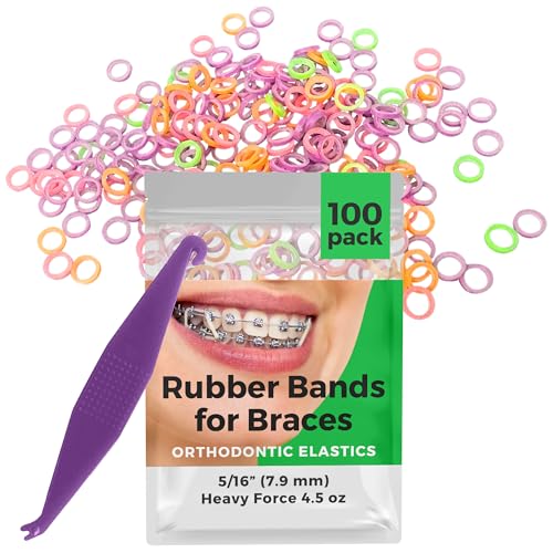5/16 Inch Orthodontic Rubber Bands for Braces - 100 Pack