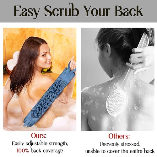 Kullder Deep Exfoliating Mitt and Long Back Scrubber Set - Blue