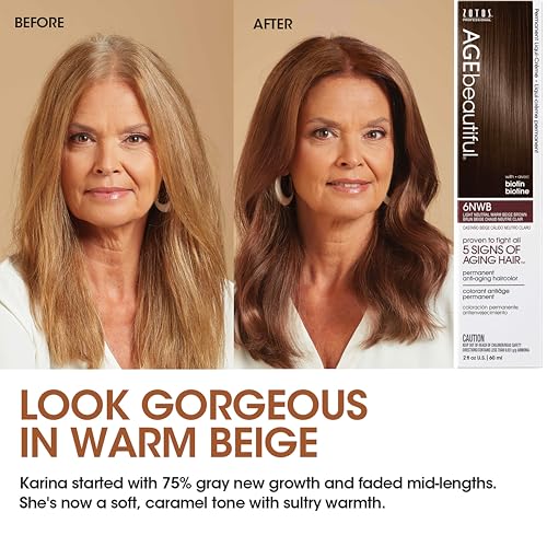 AGE Beautiful Permanent Hair Color Cream - 100% Gray Coverage & Anti-Aging Formula