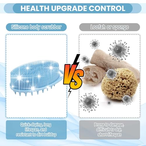 Uormsici Silicone Body Scrubber - Gentle Exfoliating Brush for All Skin Types