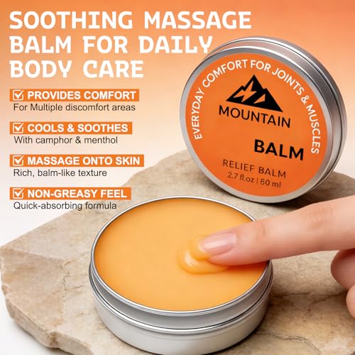 Mountain 3x Natural Joint Relief Balm - Soothing Massage Cream, 2 Pack