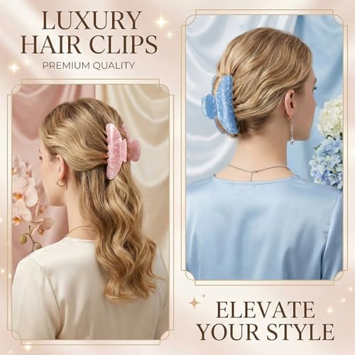 Lifory 8 Pack 3.1 Inch Pastel Hair Claw Clips for Thick and Thin Hair