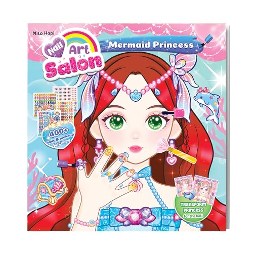 Nail Art Sticker Princess Mermaid - 400+ Fun Creative Dress-Up for Girls Ages 3-10