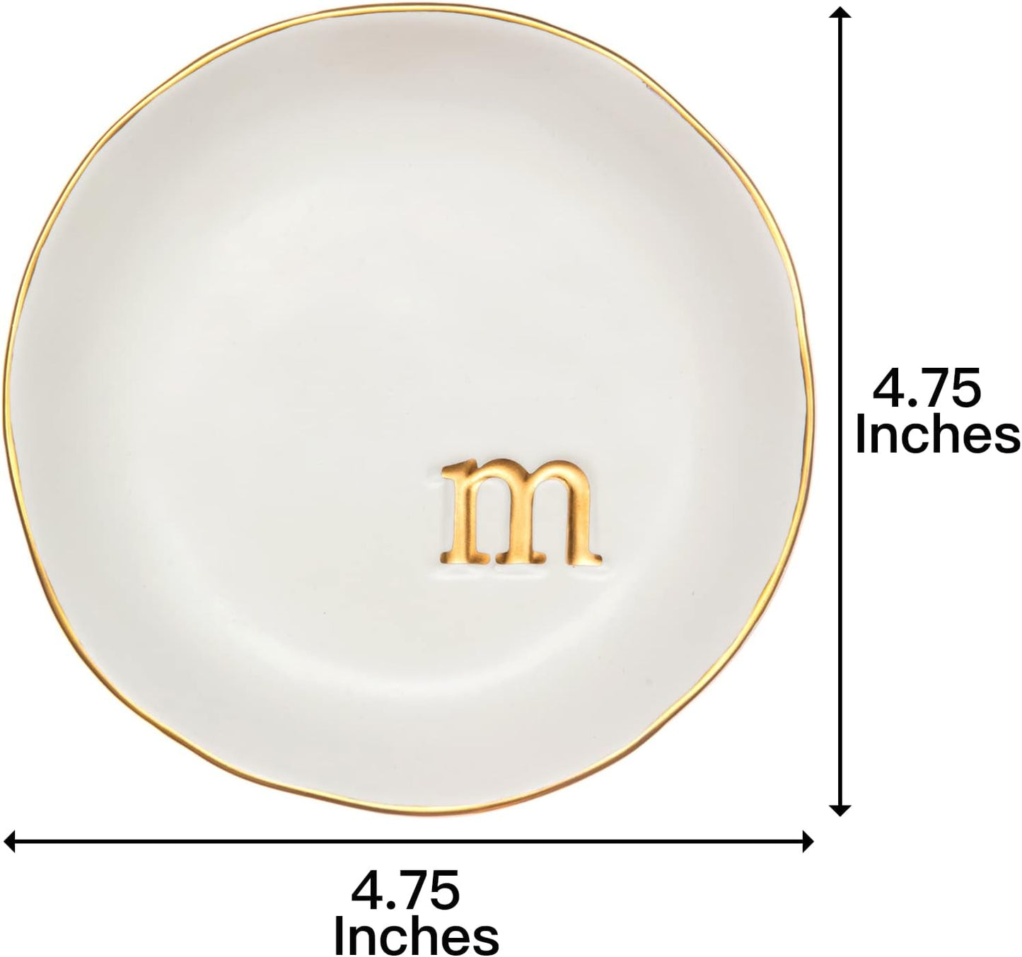 Ceramic Jewelry Tray - Decorative Trinket Dish for Rings, Earrings & Necklaces | 4.75" White Surface