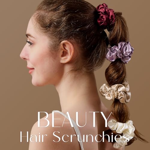 ZIMASILK 100% Pure Mulberry Silk Hair Scrunchies - 3 Pack Black