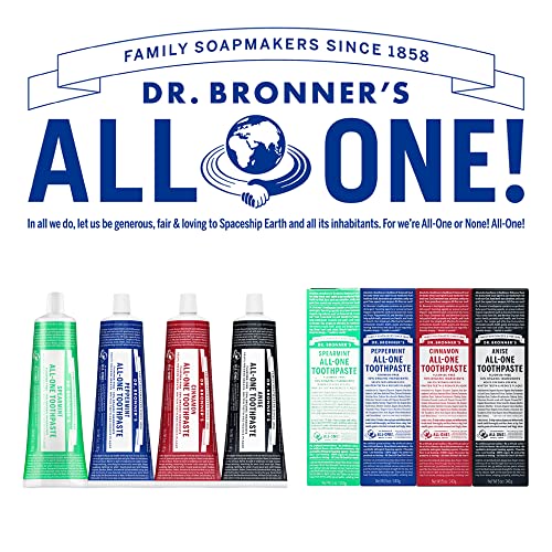 Dr. Bronner's Fluoride-Free Toothpaste, Peppermint & Spearmint, 5 oz (2-Pack) - Organic & Vegan