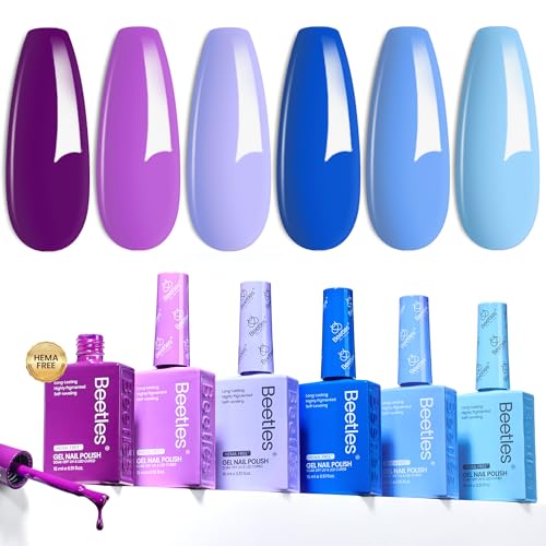 Beetles HEMA-Free Gel Nail Polish Set, 6-Color Wisteria Collection 15ml