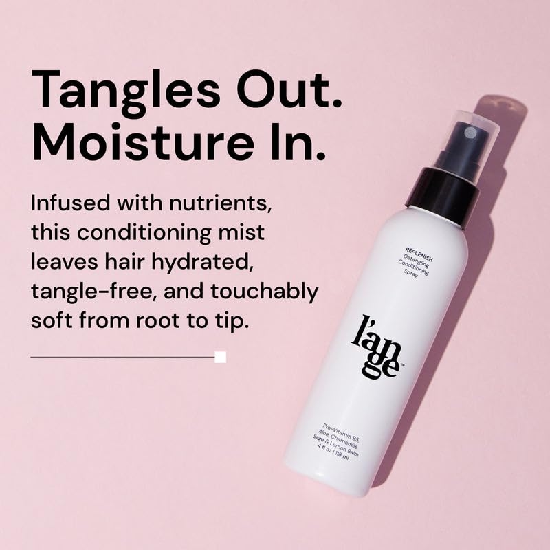 L'ANGE HAIR Replenish Leave-In Detangler Spray, 4 Fl Oz