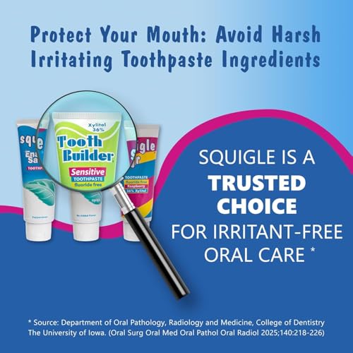 Squigle Fluoride-Free Xylitol Toothpaste - Unflavored 4 oz for Sensitive Teeth