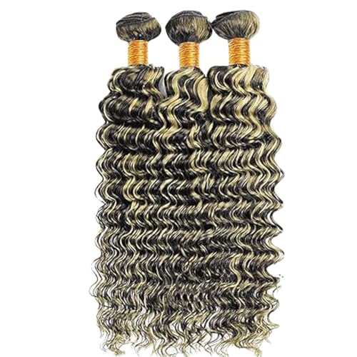 P1B27 Blonde Deep Wave Hair Bundles - 24, 26, 28 Inch | Unprocessed Brazilian Virgin Hair