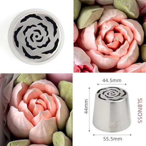 Extra Large Russian Tulip Icing Tips Set - 4 Pcs Stainless Steel