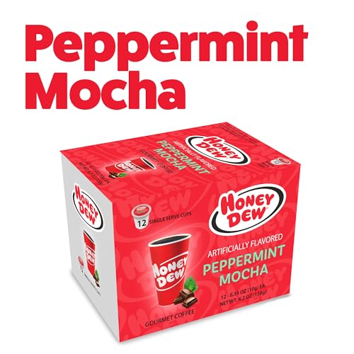 Honey Dew Donuts Peppermint Mocha Coffee Pods - 12 Single Serve