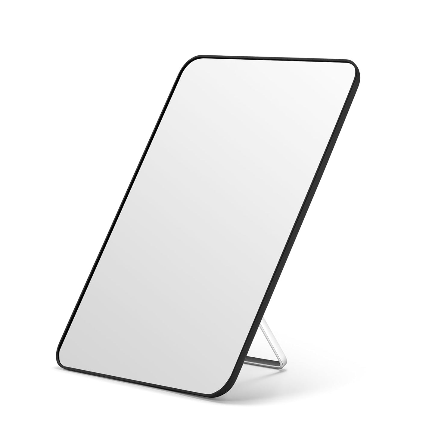 Desk Makeup Mirror - OMIRO 8 x 5 Inches Foldable Table Mirror with Hanging Hole | Pink for Travel and Shaving