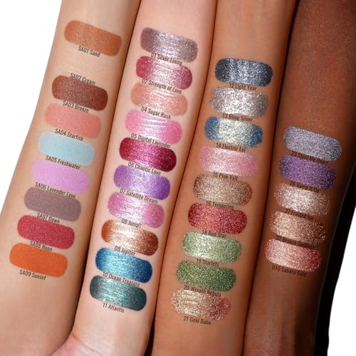 Oulac Liquid Glitter Eyeshadow - Silver Metallic, Quick-Drying Formula