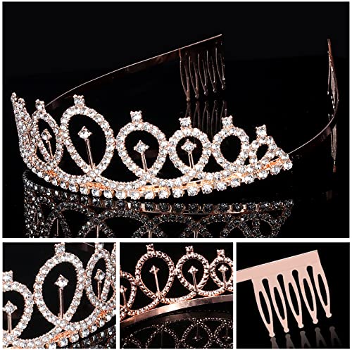 Rose Gold Bride To Be Sash & Tiara Set - Bachelorette & Bridal Shower Decorations