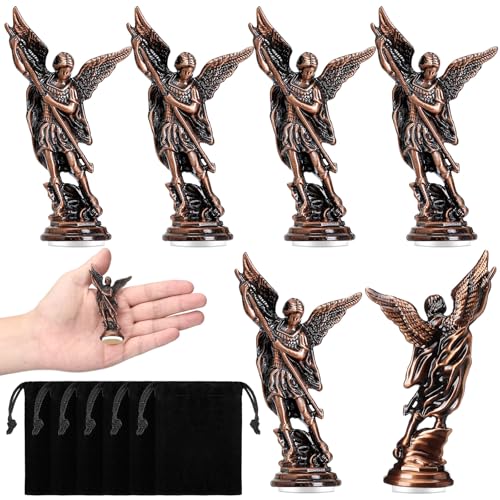Wesiti Saint Michael Statue Set - 6 Pcs 3.31 Inch Angel Figurines