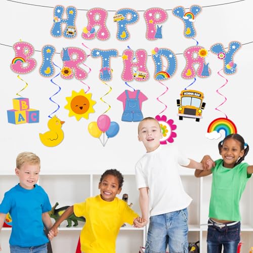 Cartoon Girls Hanging Swirls - Teacher Birthday Party Decorations