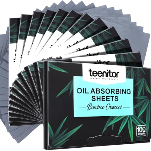 Teenitor Bamboo Charcoal Blotting Paper - 1200 Sheets for Oily Skin