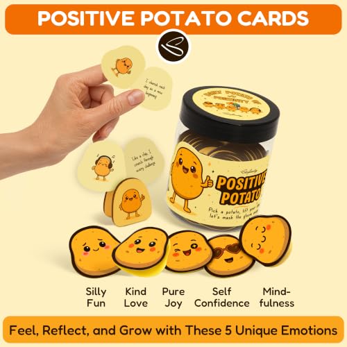 STOFINITY Positive Potato Affirmation Jar with 60 Cards & Stand