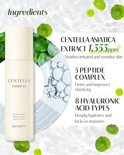 DR.PEPTI Centella Milky Serum Toner with 8 Hyaluronic Acids - 6.09 oz