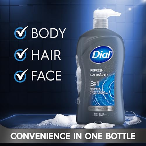 Dial Men 3-in-1 Body, Hair & Face Wash Refresh 32 oz Hydro Fresh