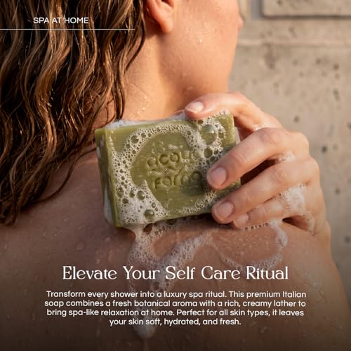 Acqua Forno Italian Olive Oil Castile Soap Bar with Aloe Vera, 5.2 oz