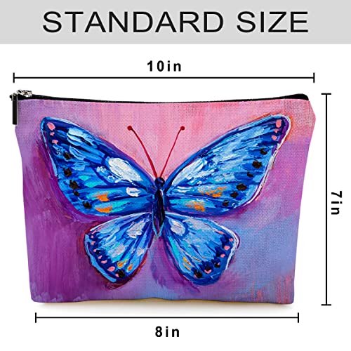 Butterfly Makeup Bag - Cute Canvas Cosmetic Bag for Travel
