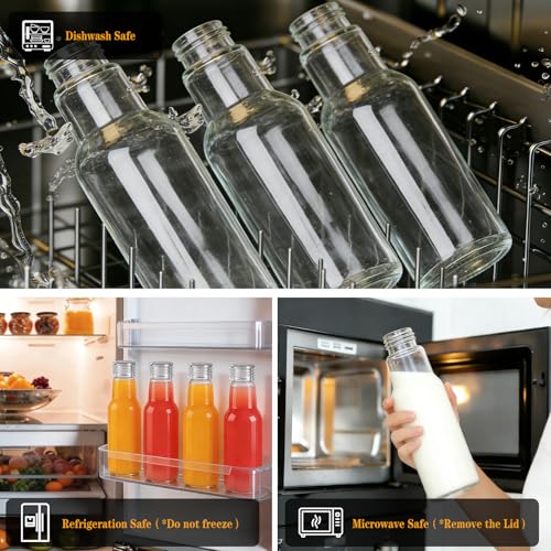 25oz Glass Water Bottles with Leakproof Lid - Durable Juice Tumblers