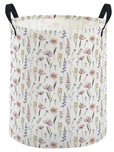 Essme Collapsible Laundry Basket - Cute Flower Storage Bin