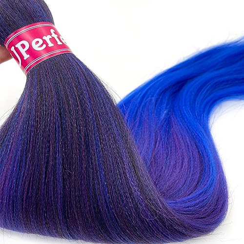 26 Inch Knotless Ombre Braiding Hair - 1B Purple Blue - 3 Bundles