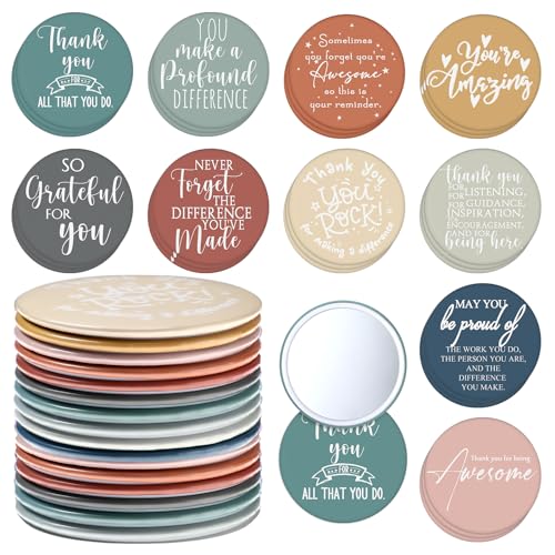 Kigley 50 Pcs Inspirational Compact Mirrors for Women - Motivational Makeup Tools