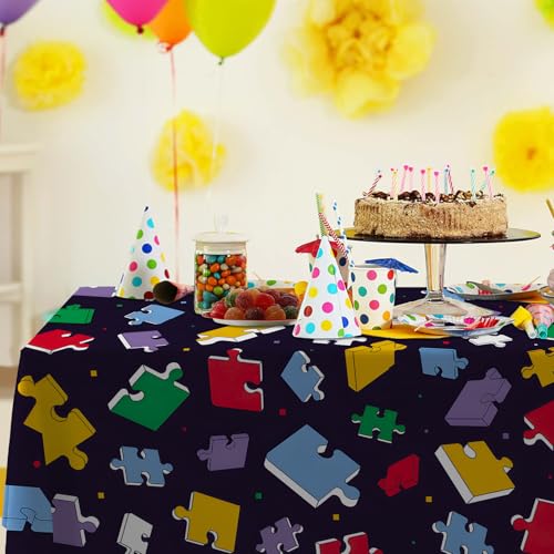 Puzzle Tablecloth for Baby Showers & Birthday Parties - 53 x 108 in