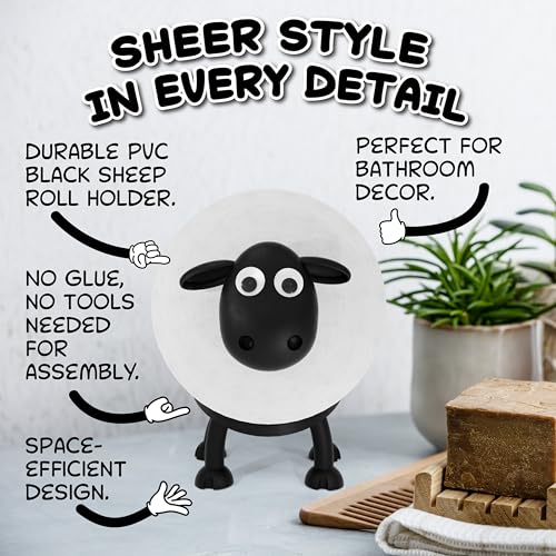 Whimsical Black Sheep Toilet Paper Holder – Fun Bathroom Decor