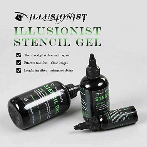 Illusionist Tattoo Stencil Gel Solution - 4 Oz for Dark, Clean Transfers