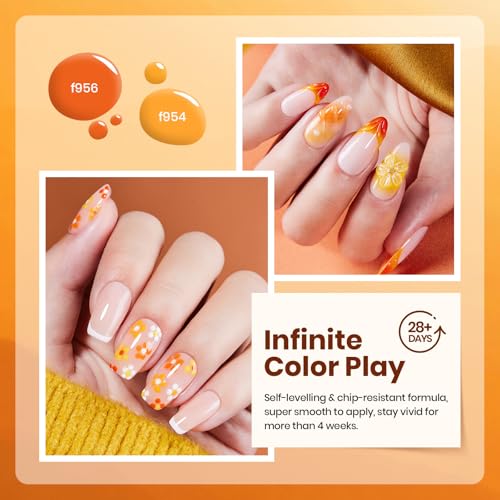 Beetles Twilight Warmth Gel Polish Set - 6 Orange to Yellow Shades (A - Orange | Twilight Warmth)