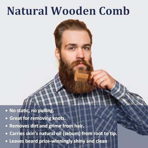 Dad Gifts Fathers Day, Beard Kit w/Beard Oil, Balm, Comb, Men's Daily Grooming & Care, Moisturize & Soften Facial Hair, Dad Day Gifts from Daughter Wife Son, Birthday Gifts for Husband Boyfriend Son