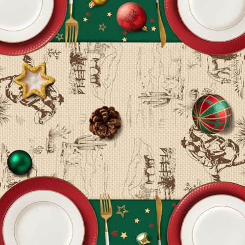Worltoldb 13x72 Inch Linen Table Runner for Kitchen & Dining