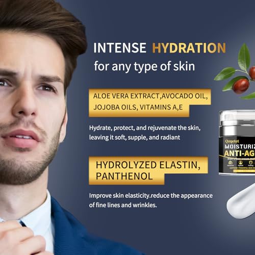 QZQETET Men’s Anti-Aging Face Moisturizer with Collagen, Retinol & Hyaluronic Acid - 1.7 OZ