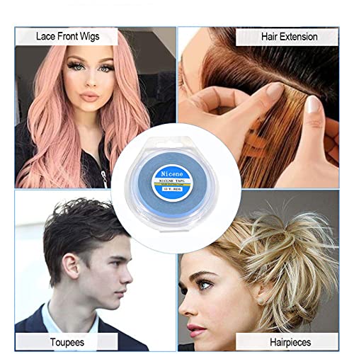 Nicene 2/5" x 12 Yards Blue Lace Front Support Tape for Wigs & Hair Extensions