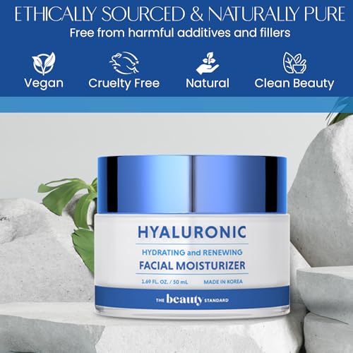 The Beauty Standard Hyaluronic Acid Daily Face Moisturizer 1.69 fl oz — Long-Lasting Hydration & Anti-Aging, Korean Skin Care, Pack of 1