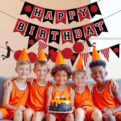 Basketball Birthday Party Decorations Set with Banner & Backdrop