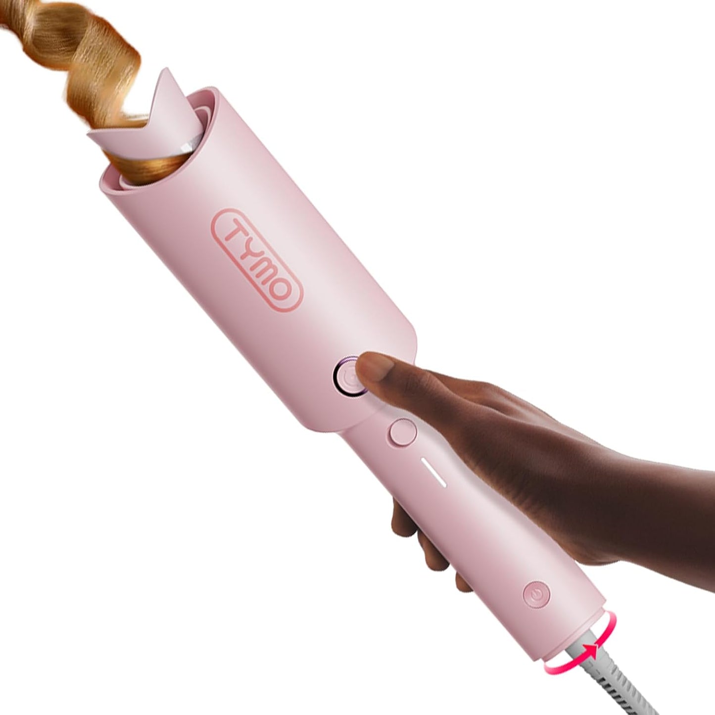 Tymo Automatic Rotating Curling Iron - 1-Inch Beach Waves Curling Wand | Dual Voltage, Lightweight & Ionic Ceramic Coating