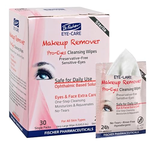 Dr. Fischer Eyelid & Lash Makeup Remover Wipes - Hypoallergenic & Gentle
