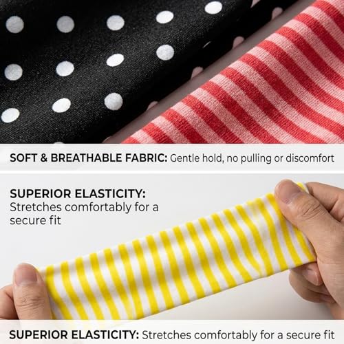 8-Piece Striped & Polka Dot Headbands Set - Comfortable Hair Accessories