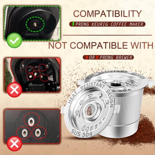 Reusable K Cups for Keurig 1.0 - Stainless Steel, BPA-Free