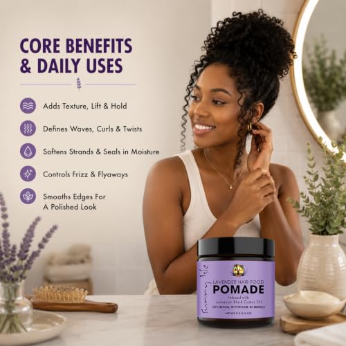 Sunny Isle Lavender Jamaican Black Castor Oil Hair Food Pomade 4oz - Moisturizes & Strengthens Dry Hair