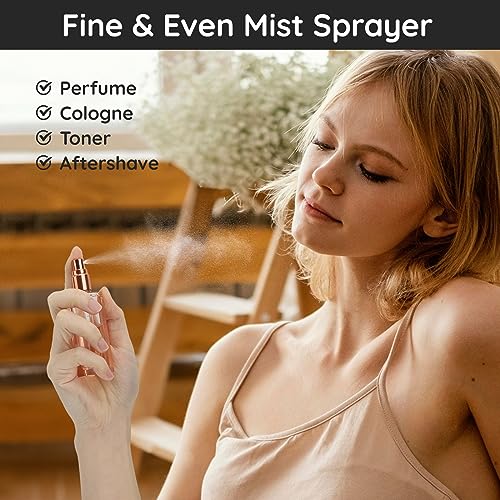 Segbeauty 5PCS Refillable Travel Perfume Atomizers 20ML Orange Mini Set