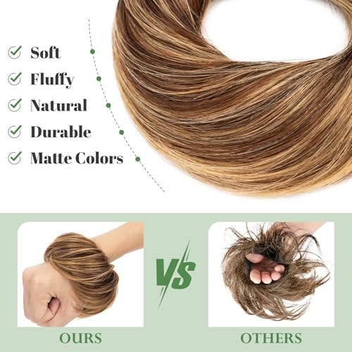 S-noilite Messy Bun Hairpiece for Women 4P27 / S Real Human Hair Natural Style