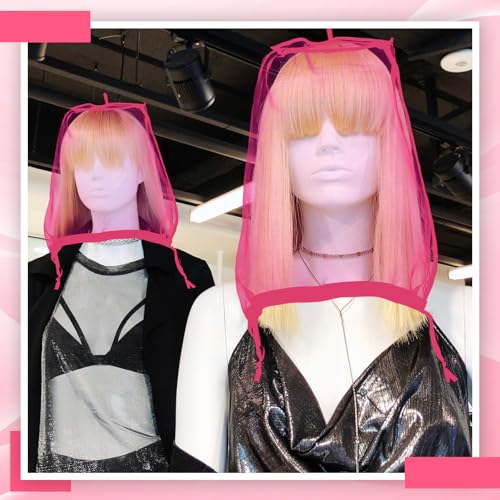 Loopeer 6 Pcs Adjustable Wig Storage Bags - Rose Red